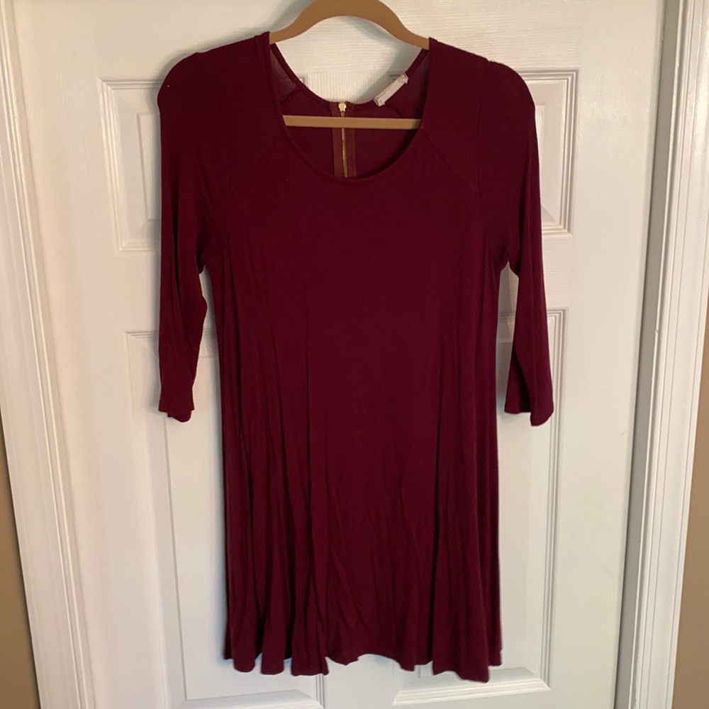 Burgundy T-shirt dress